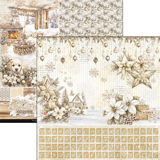 Ciao Bella Winter Season Patterns Pad 12"x12" 8/Pkg