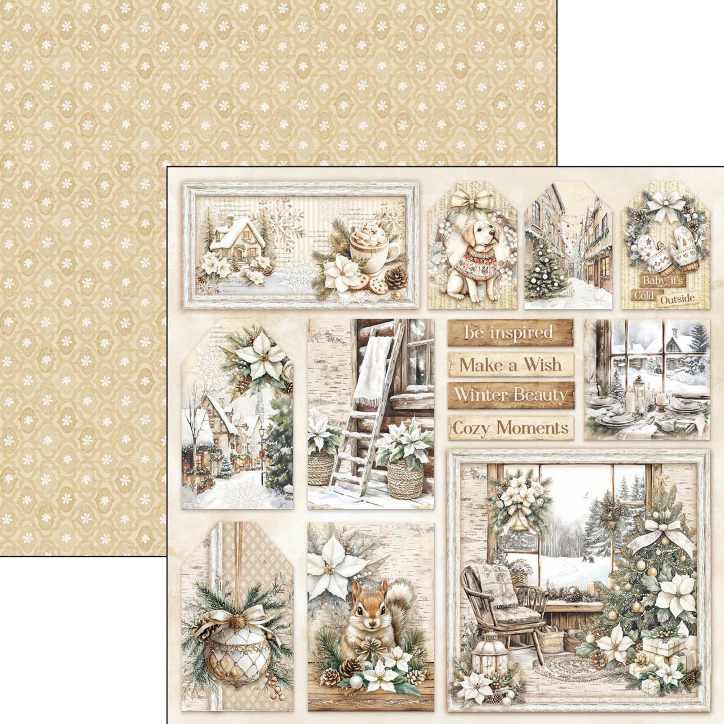 Ciao Bella Winter Season Patterns Pad 12"x12" 8/Pkg