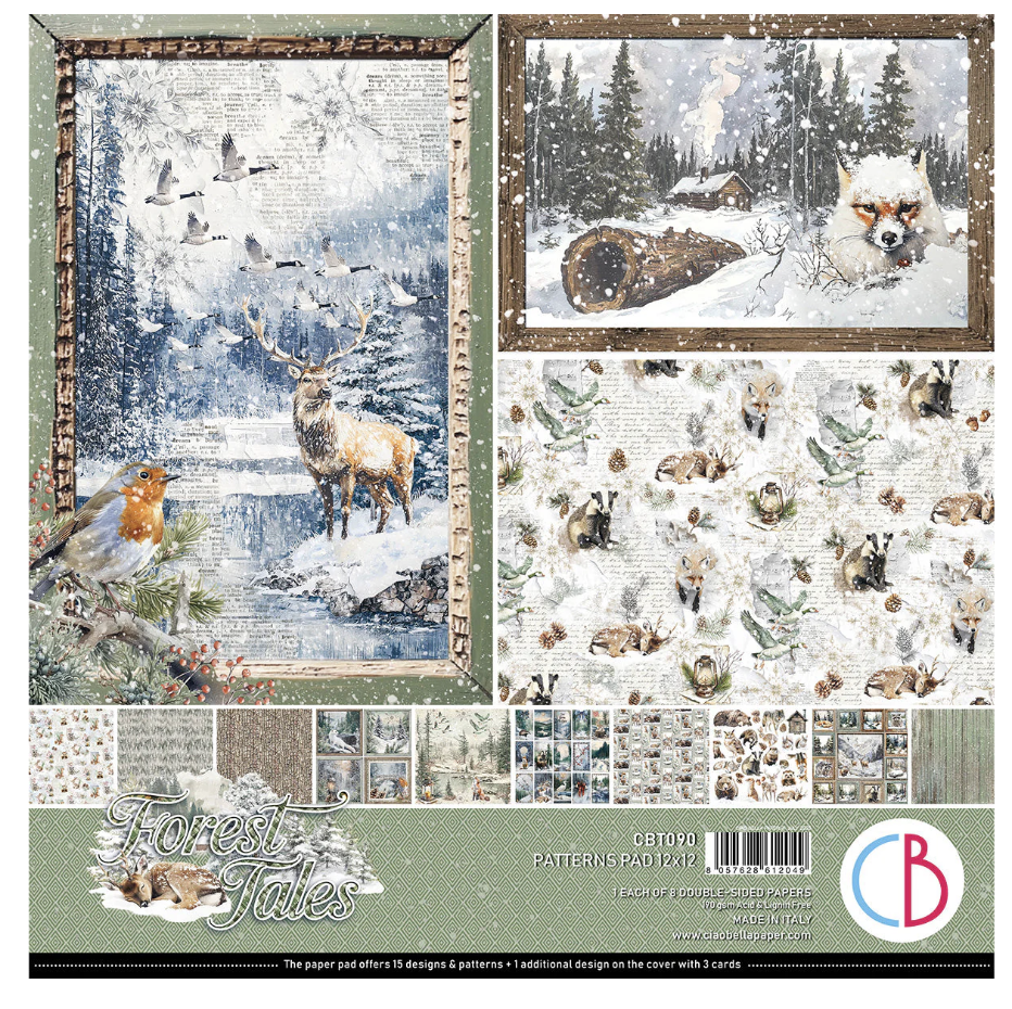 Ciao Bella Forest Tales Patterns Pad 12"x12" 8/Pkg