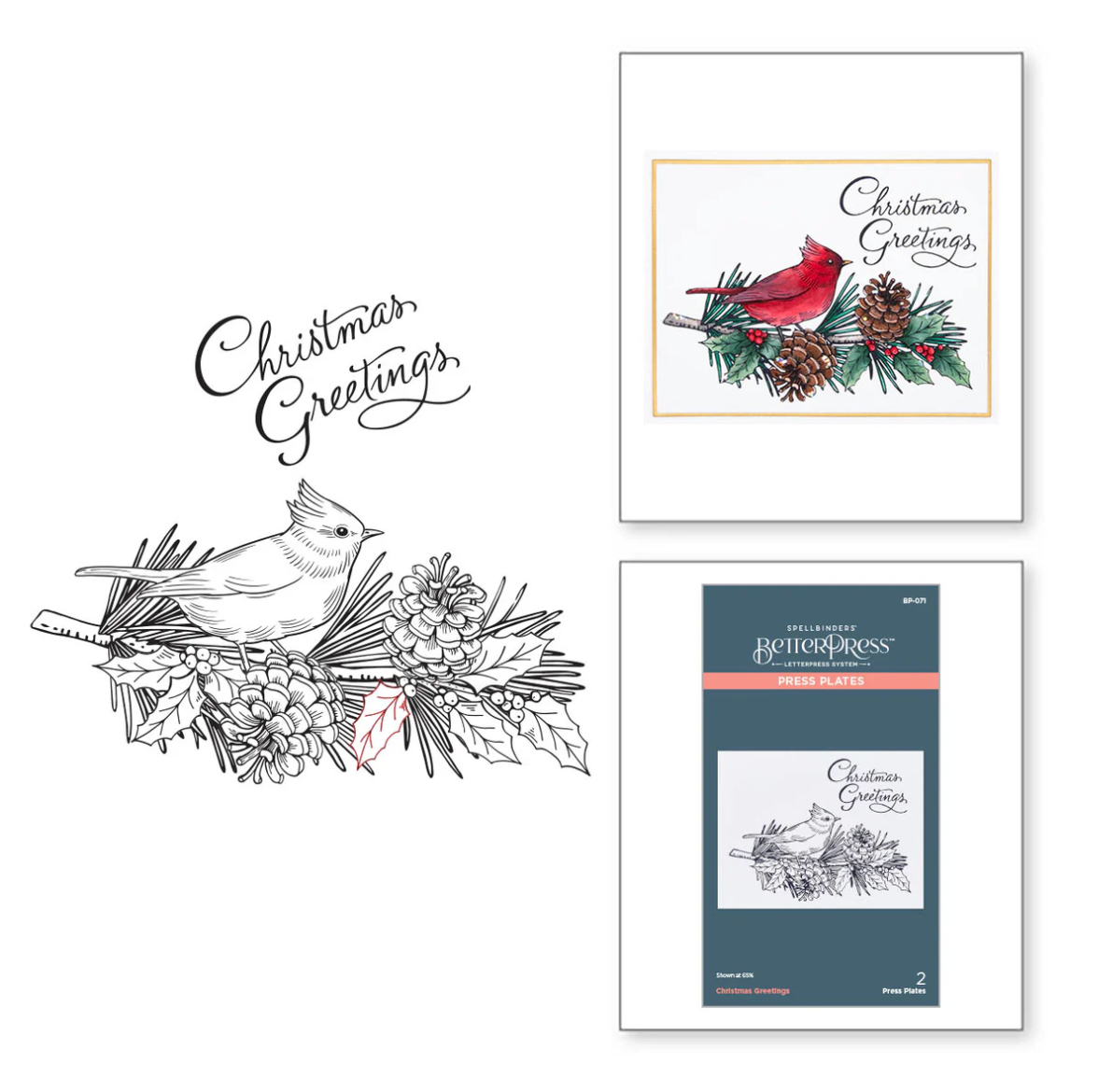 Spellbinders Christmas Greetings Press Plate