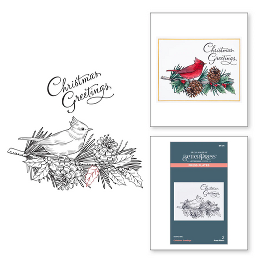 Spellbinders Christmas Greetings Press Plate