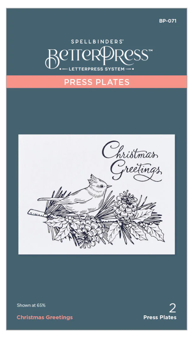 Spellbinders Christmas Greetings Press Plate