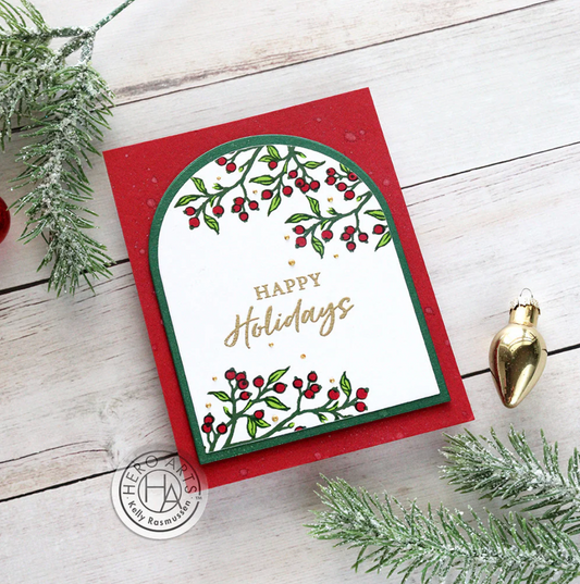 Hero Arts Color Layering Holly Branch Stamp & Die Bundle