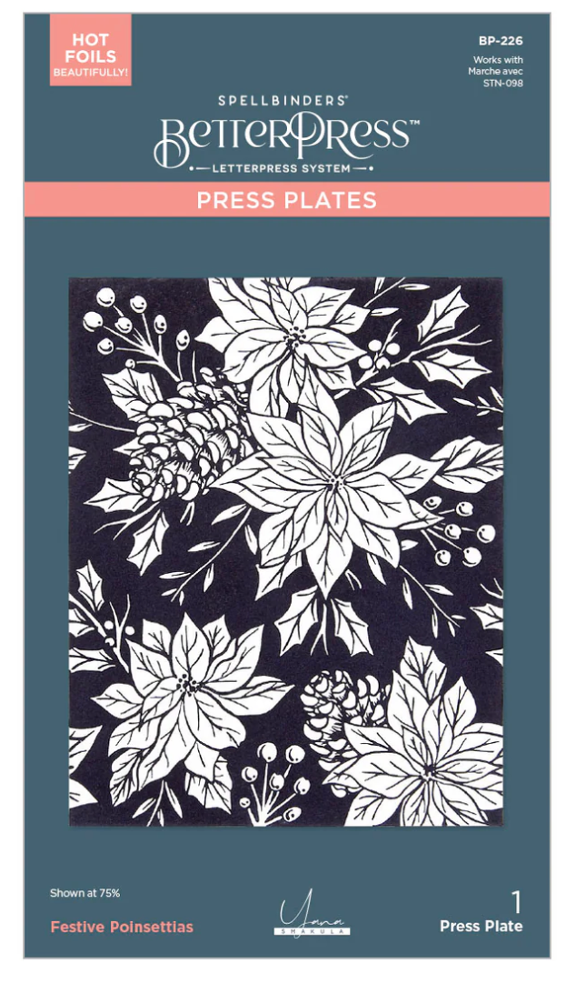 Spellbinders Festive Poinsettias BetterPress and Stencil Bundle