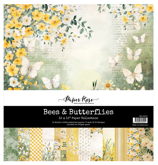 Paper Rose Bees & Butterflies 12" x 12" Collection