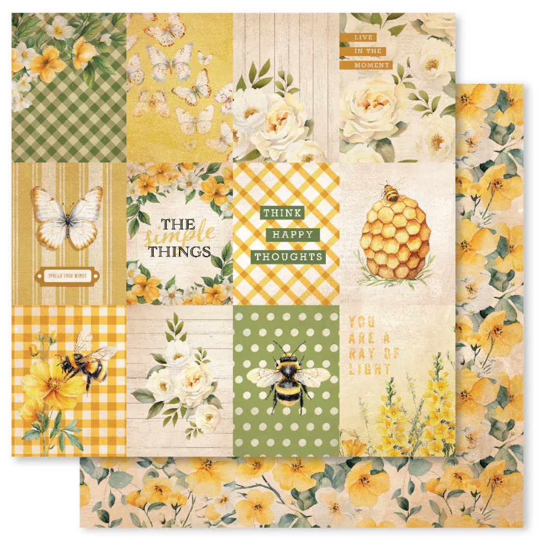 Paper Rose Bees & Butterflies 12" x 12" Collection