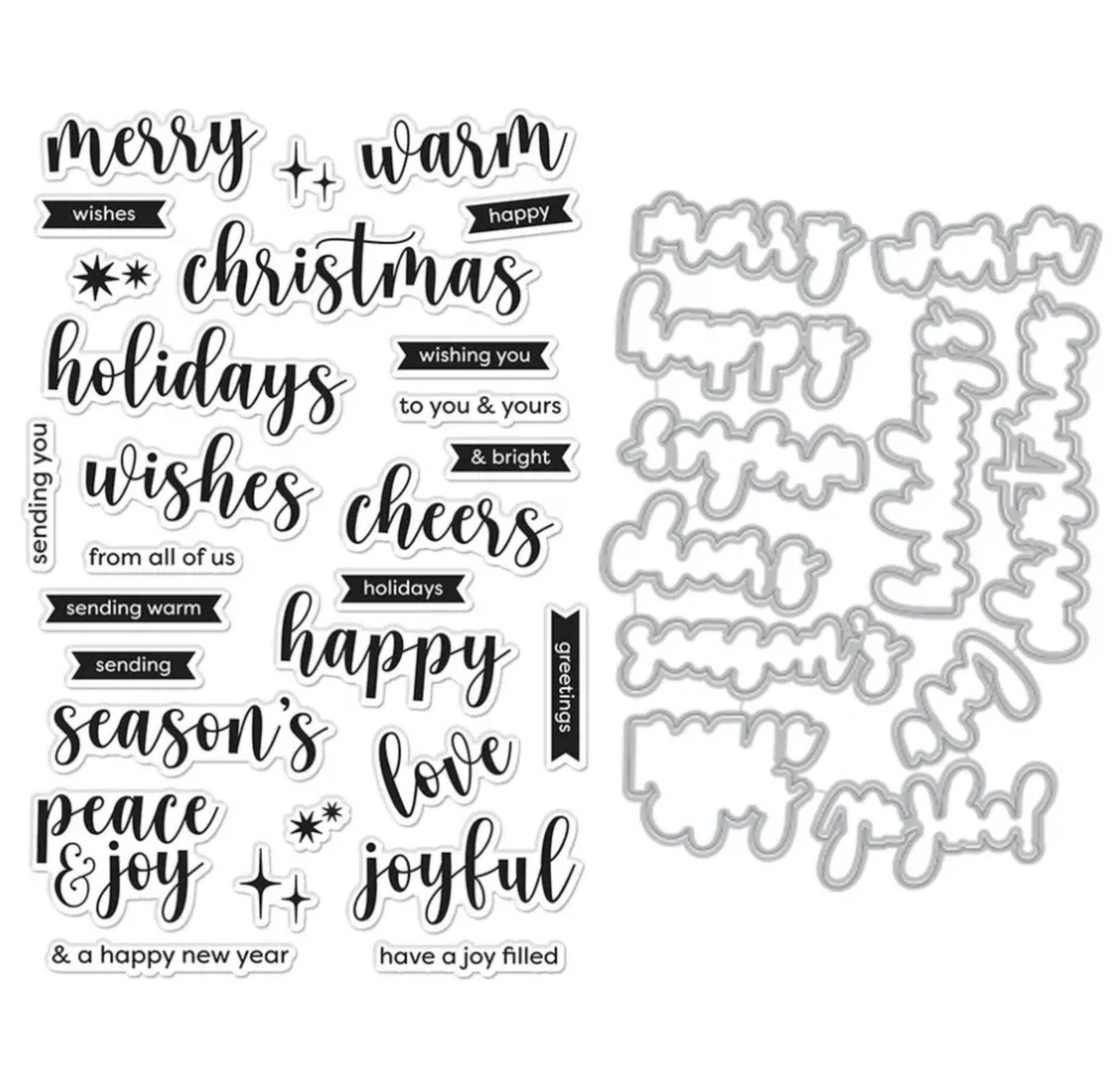 Hero Arts Joyful Christmas Messages Stamp & Die Set