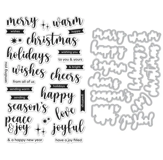 Hero Arts Joyful Christmas Messages Stamp & Die Set