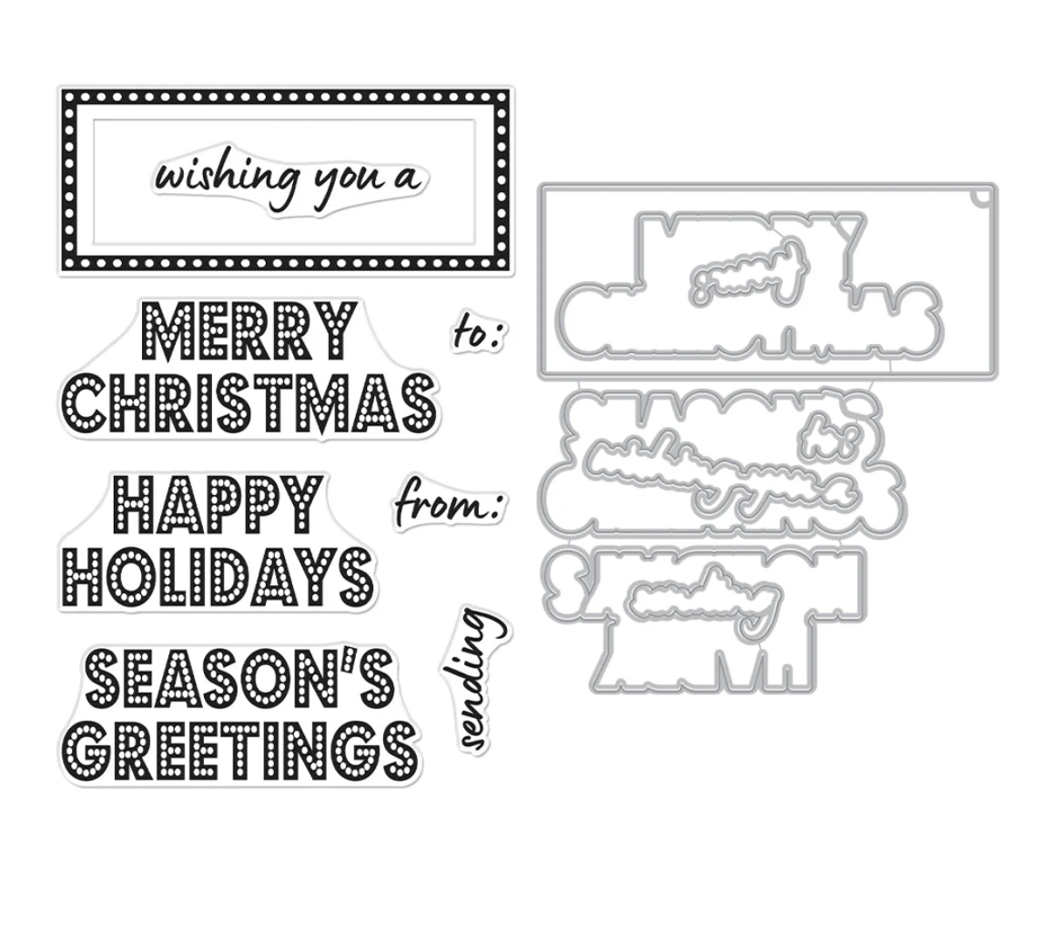 Hero Arts Holiday Marquee Messages Stamps & Dies