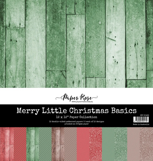 Paper Rose Merry Little Christmas Basics 12x12 Paper Collection