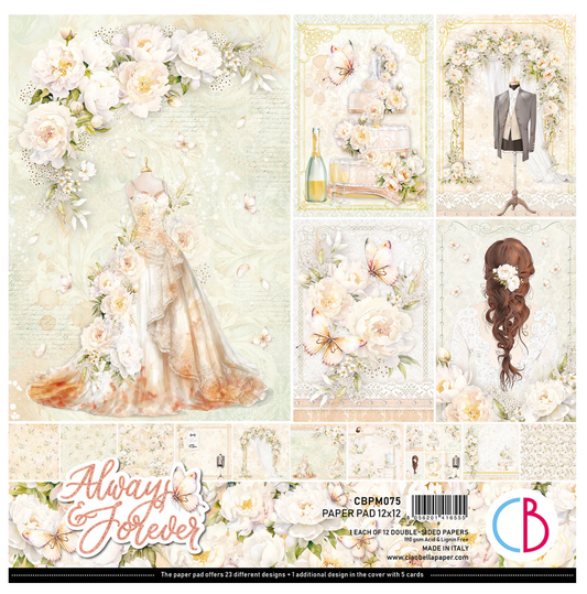 Ciao Bella Always & Forever Paper Pad 12"x12" 12/Pkg