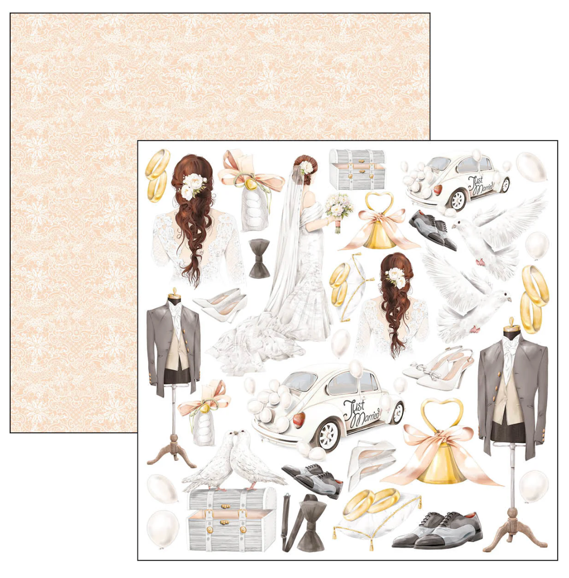 Ciao Bella Always & Forever Patterns Pad 12x12 8/Pkg