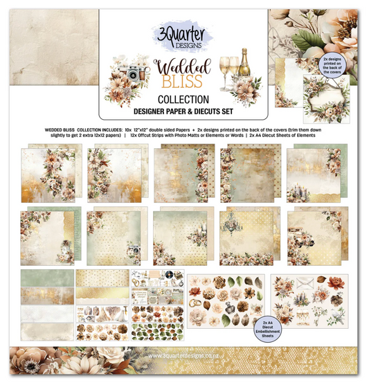 3Quarter Designs Wedded Bliss 12x12 Design Paper & Diecuts Set
