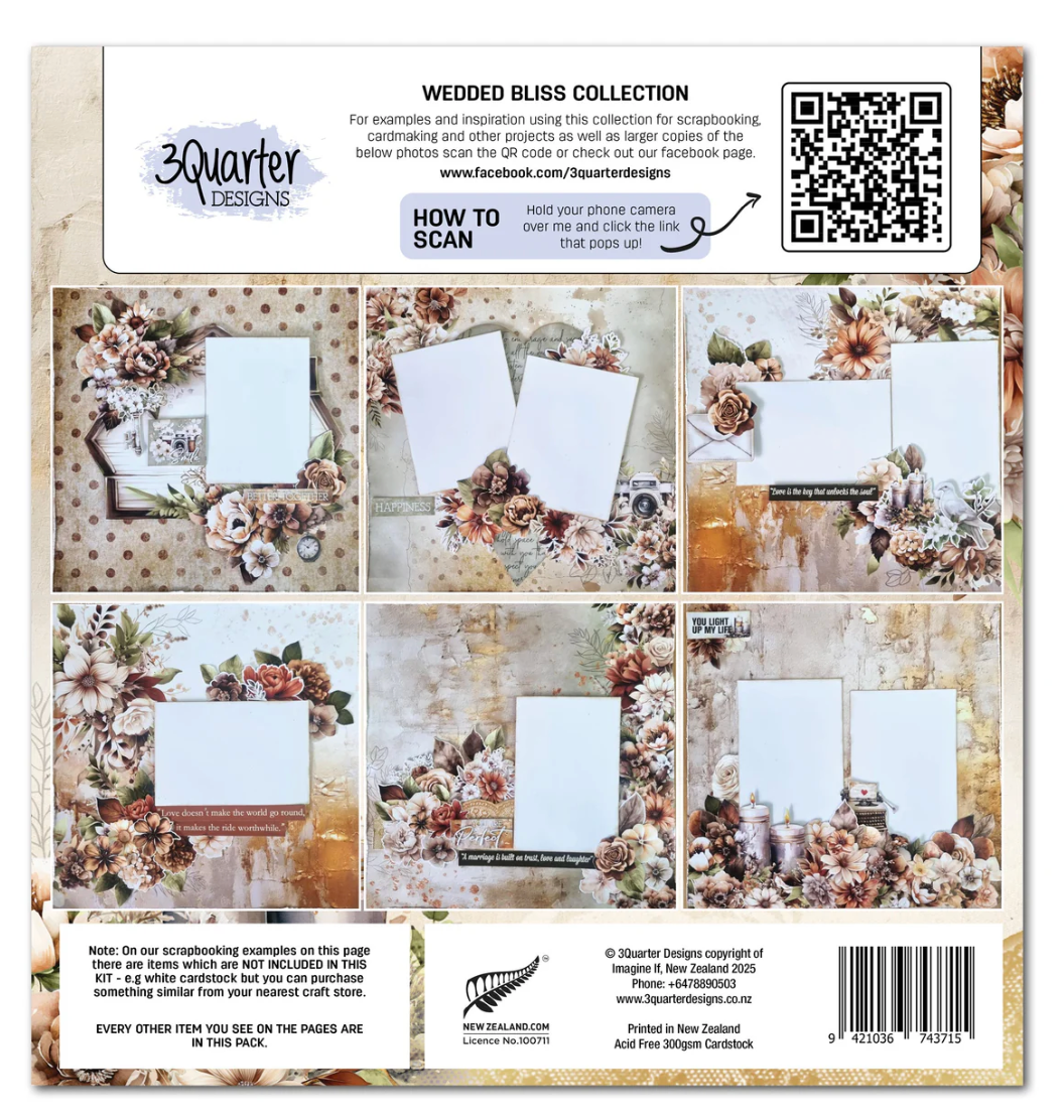 3Quarter Designs Wedded Bliss 12x12 Design Paper & Diecuts Set