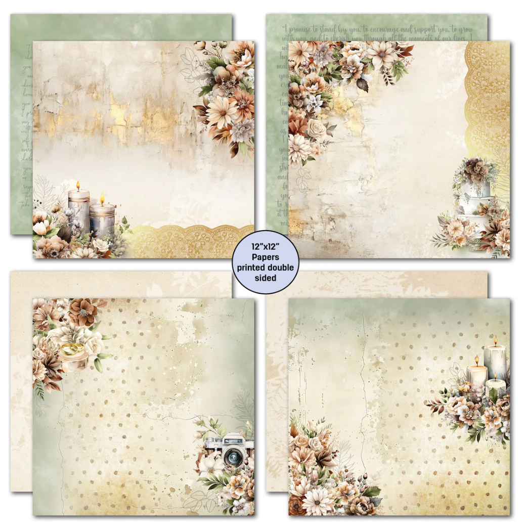 3Quarter Designs Wedded Bliss 12x12 Design Paper & Diecuts Set