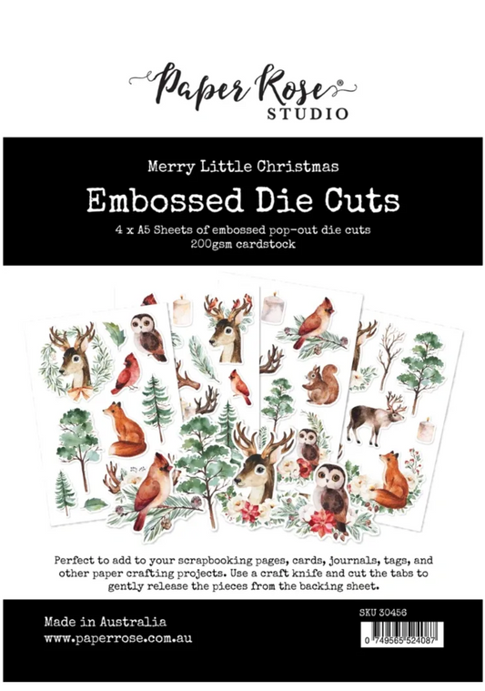 Paper Rose Merry Little Christmas Embossed Die Cuts