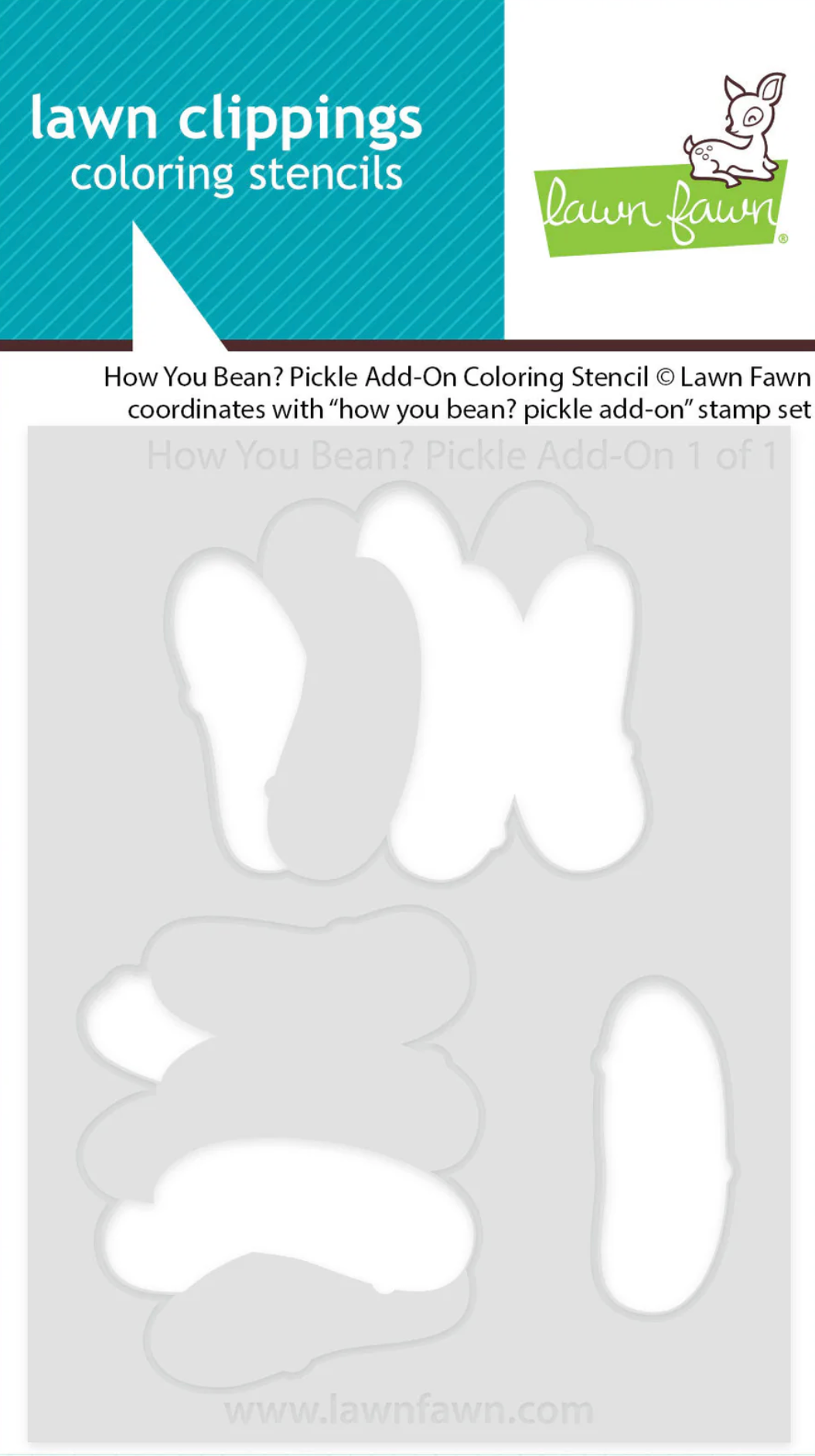 Lawn Fawn How you bean? Pickle Add-on (stamp+die+coloring stencil bundle)