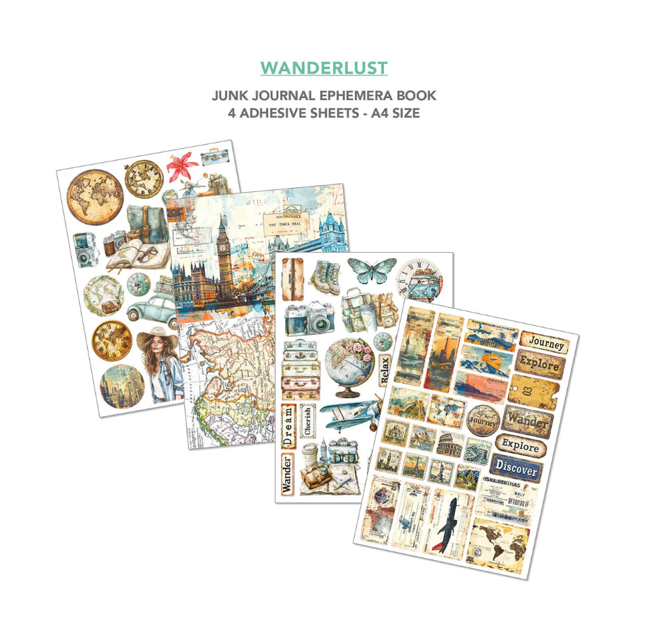 Ciao Bella Wanderlust Junk Journal & Ephemera Book A4