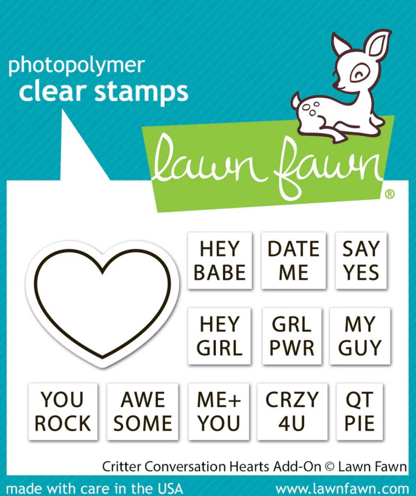 Lawn Fawn Critter Conversation Heart Add-On Bundle