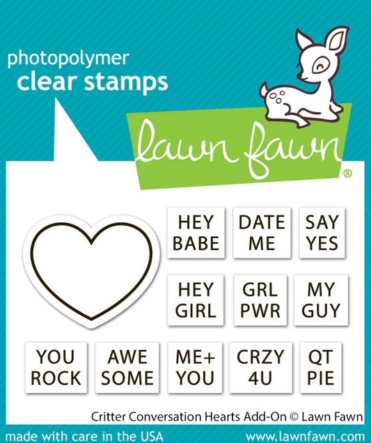 Lawn Fawn Critter Conversation Heart Add-On Bundle