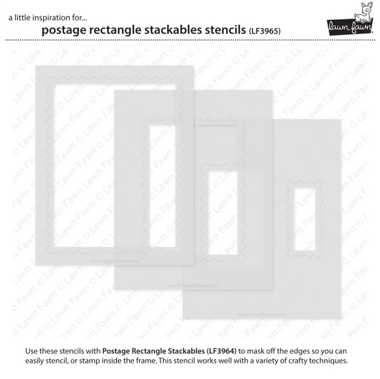 Lawn Fawn Postage Rectangle Stackables Stencils