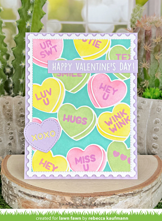 Lawn Fawn Candy Hearts Stencils