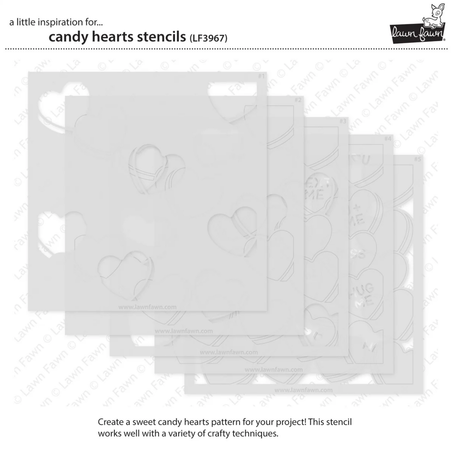 Lawn Fawn Candy Hearts Stencils