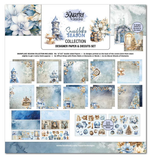3Quarter Designs Snowflake Season 12x12 Design Paper & Diecuts Set