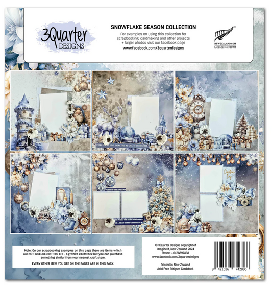 3Quarter Designs Snowflake Season 12x12 Design Paper & Diecuts Set