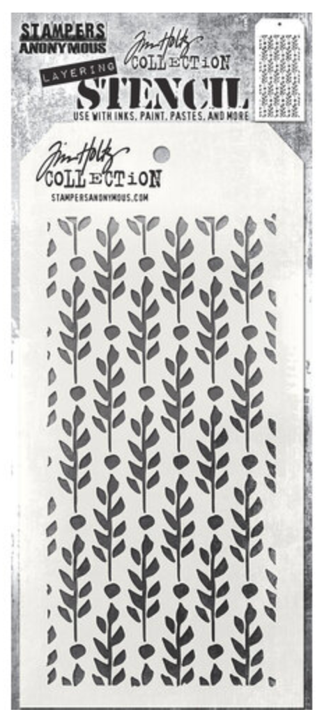 Tim Holtz Layered Stencil - Berry Leaves
