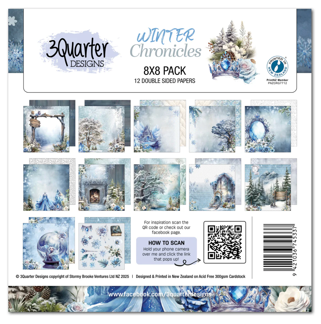 3Quarter Designs Winter Chronicles 8x8 Paper Pack