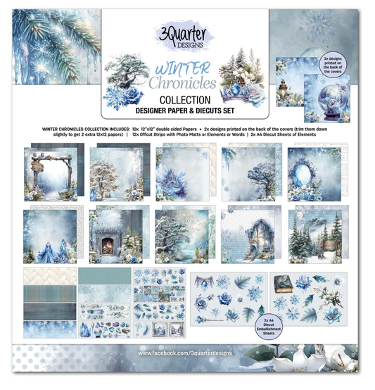 3Quarter Designs Winter Chronicles 12x12 Design Paper & Diecuts Set