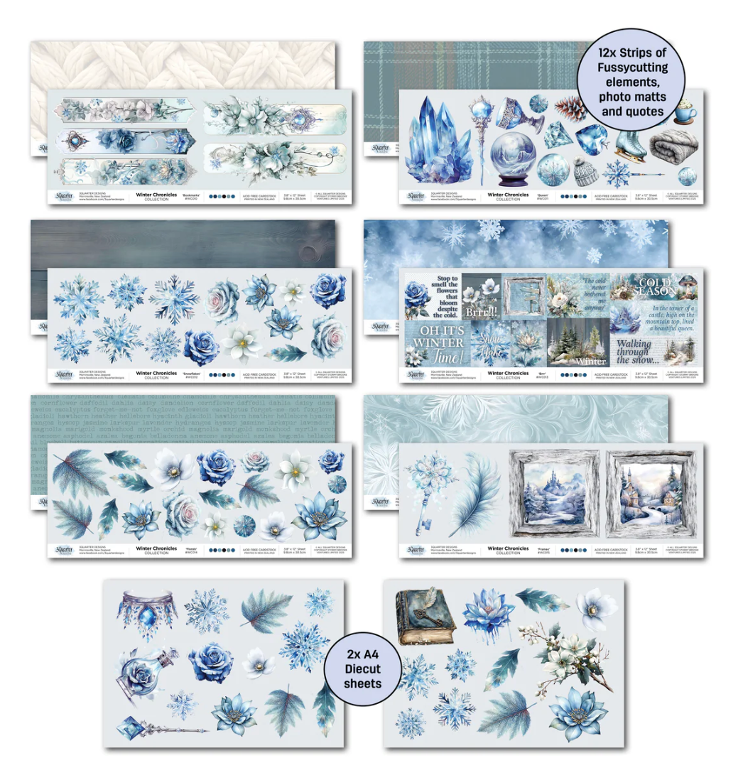 3Quarter Designs Winter Chronicles 12x12 Design Paper & Diecuts Set