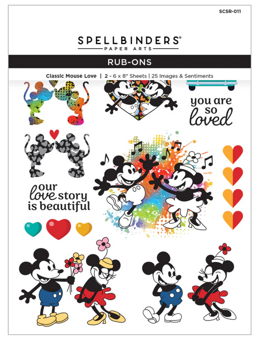 Spellbinders Classic Mouse Love Rub-Ons