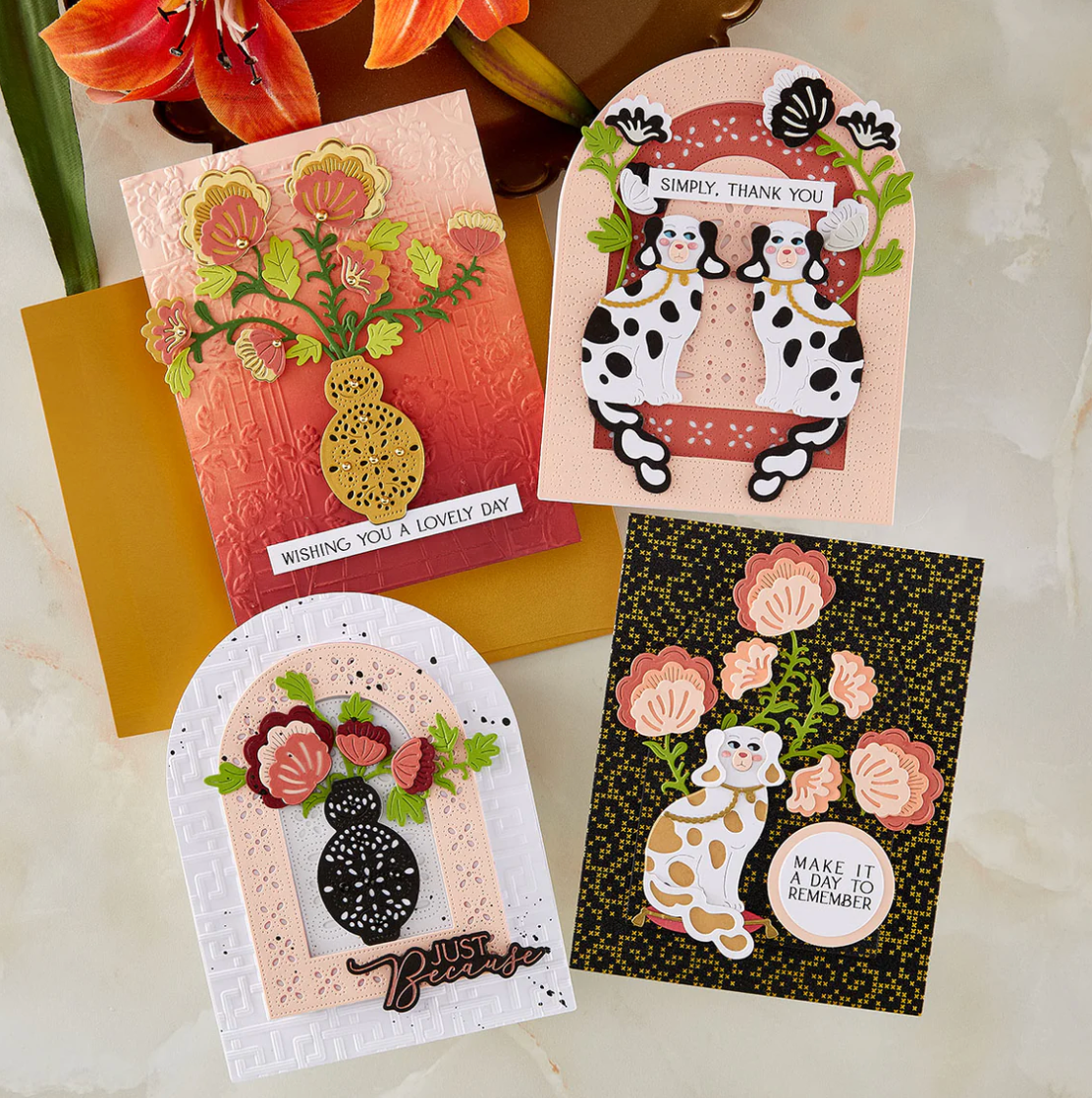 Spellbinders Regal Reflections Dies, 3D Folder and Stamp Bundle