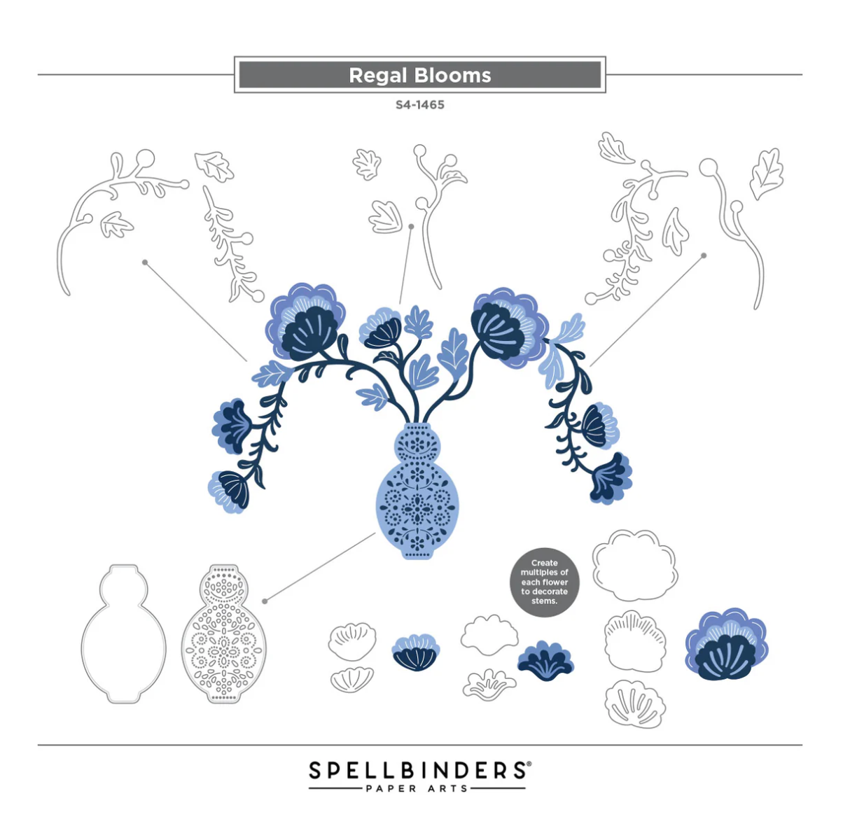 Spellbinders Regal Reflections Dies, 3D Folder and Stamp Bundle