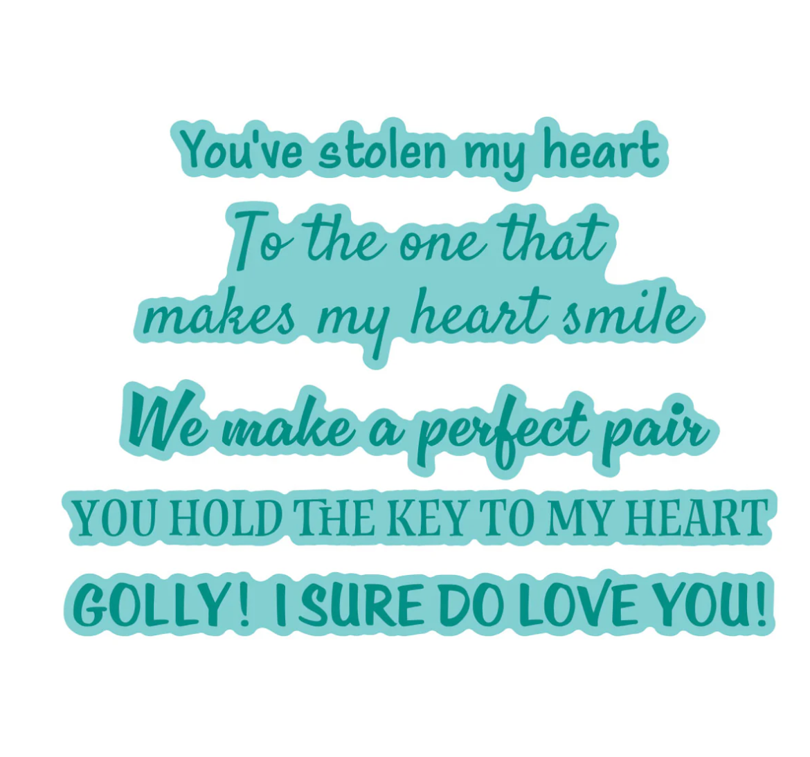 Spellbinders Classic Mouse Love Sentiments Press + Foil Plate & Die Set