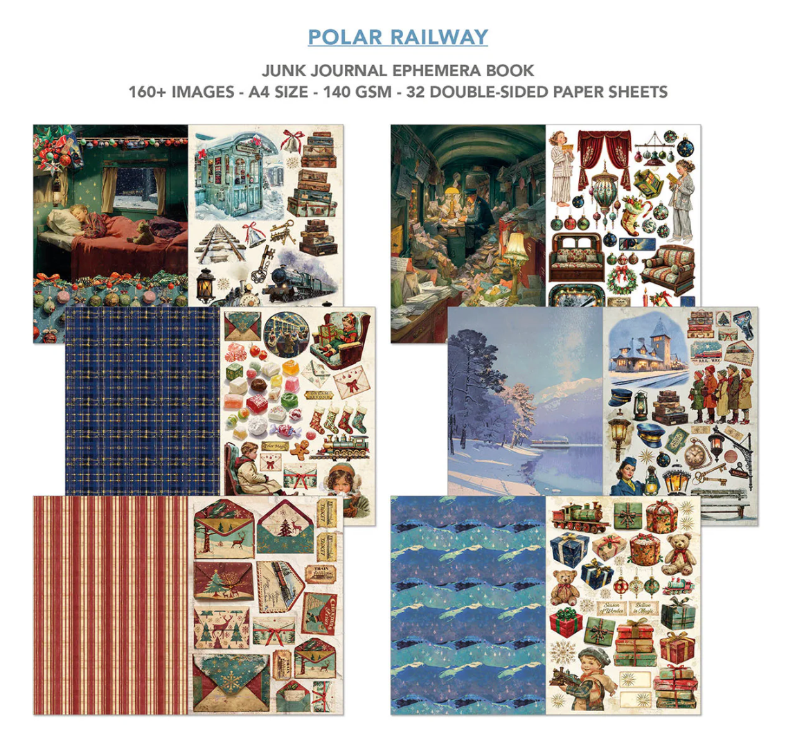 Ciao Bella Polar Railway Junk Journal & Ephemera Book