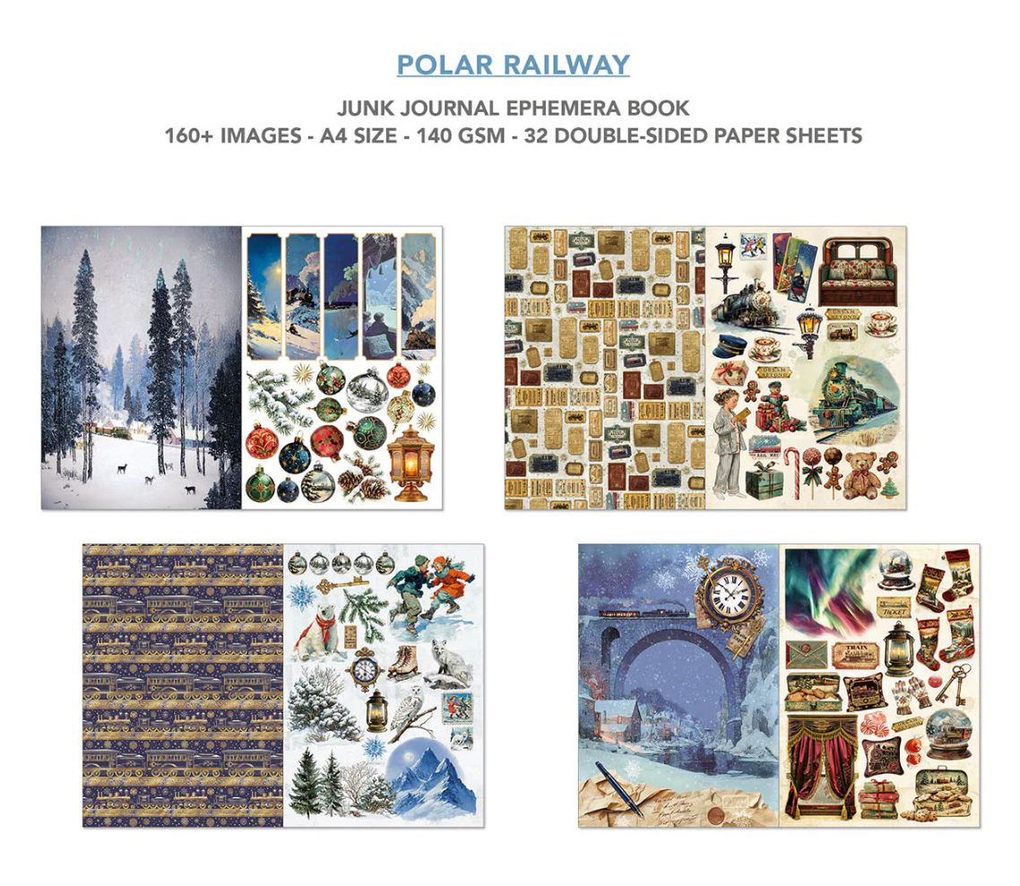 Ciao Bella Polar Railway Junk Journal & Ephemera Book