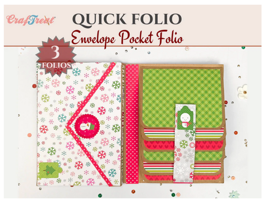 Craftreat Scrapbook Blank Quick Folio - Envelope Pocket Folio - Black, Kraft and White