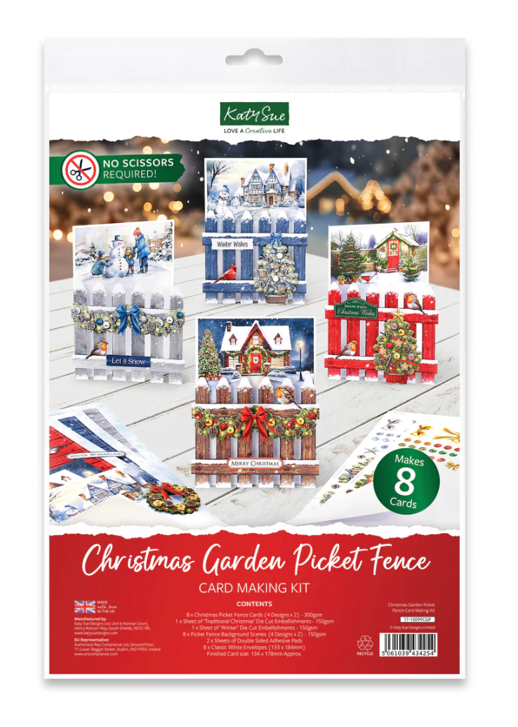 Katy Sue Christmas Garden Picket Fence Card Making Kit