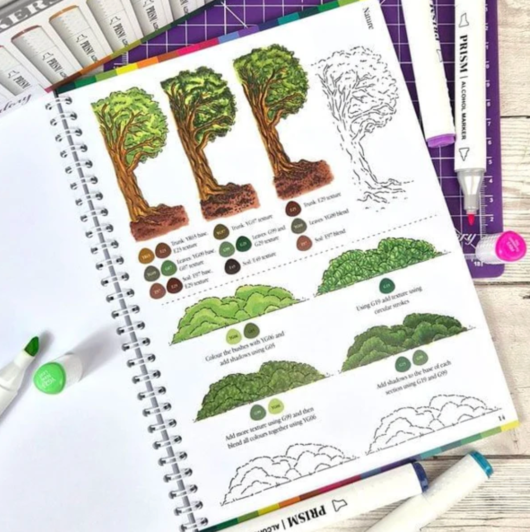 Hunkydory Prism Alcohol Markers Workbook - Vol. 1