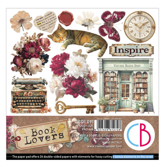 Ciao Bella Book Lovers Fussy Cut Pad 6"x6" 24/Pkg