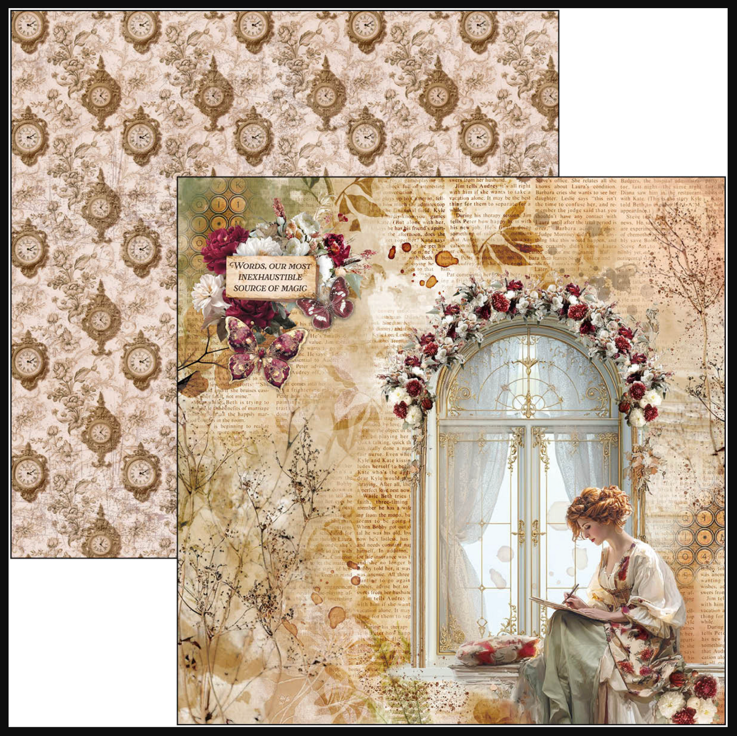 Ciao Bella Book Lovers Paper Pad 12"x12" 12/Pkg