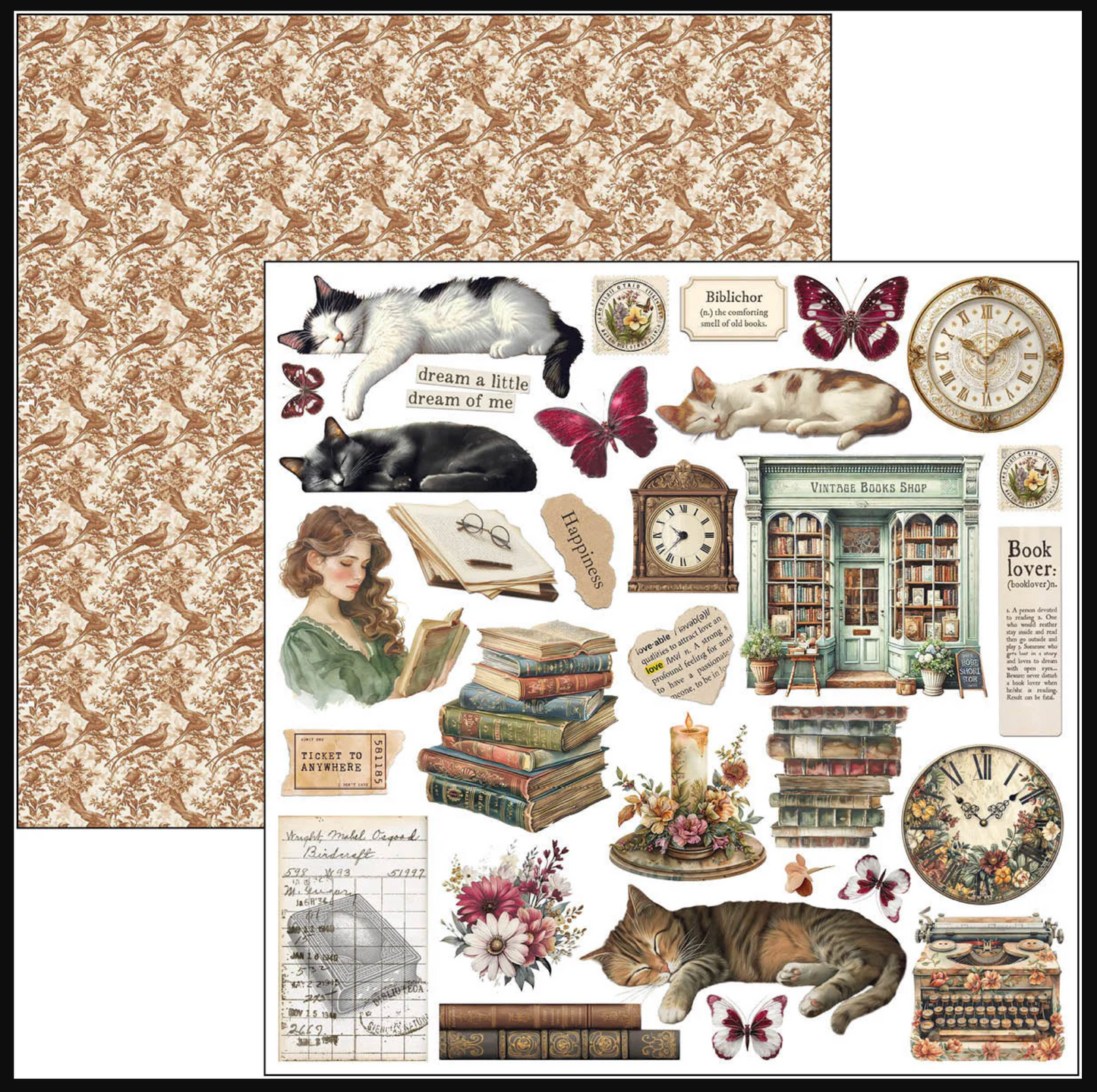 Ciao Bella Book Lovers Paper Pad 12"x12" 12/Pkg