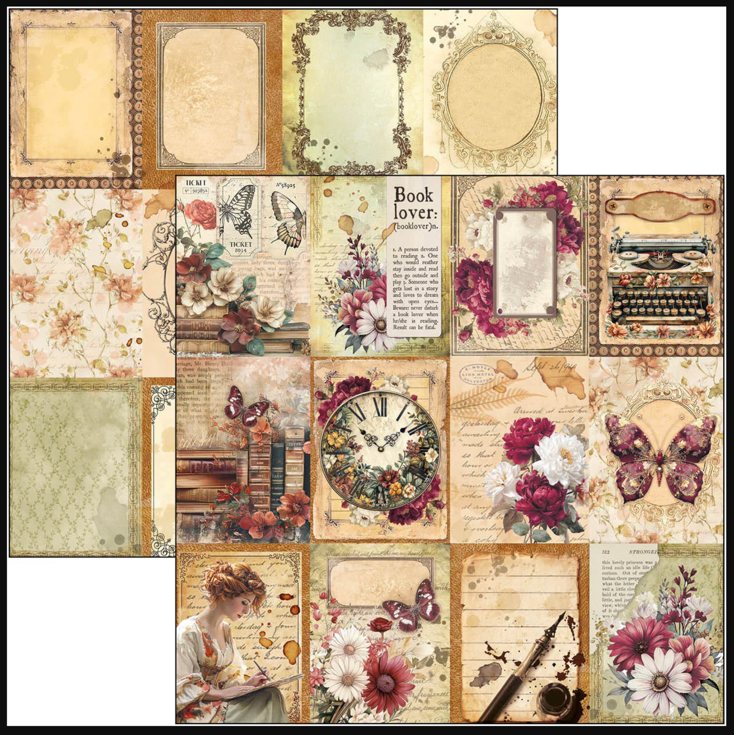 Ciao Bella Book Lovers Paper Pad 12"x12" 12/Pkg