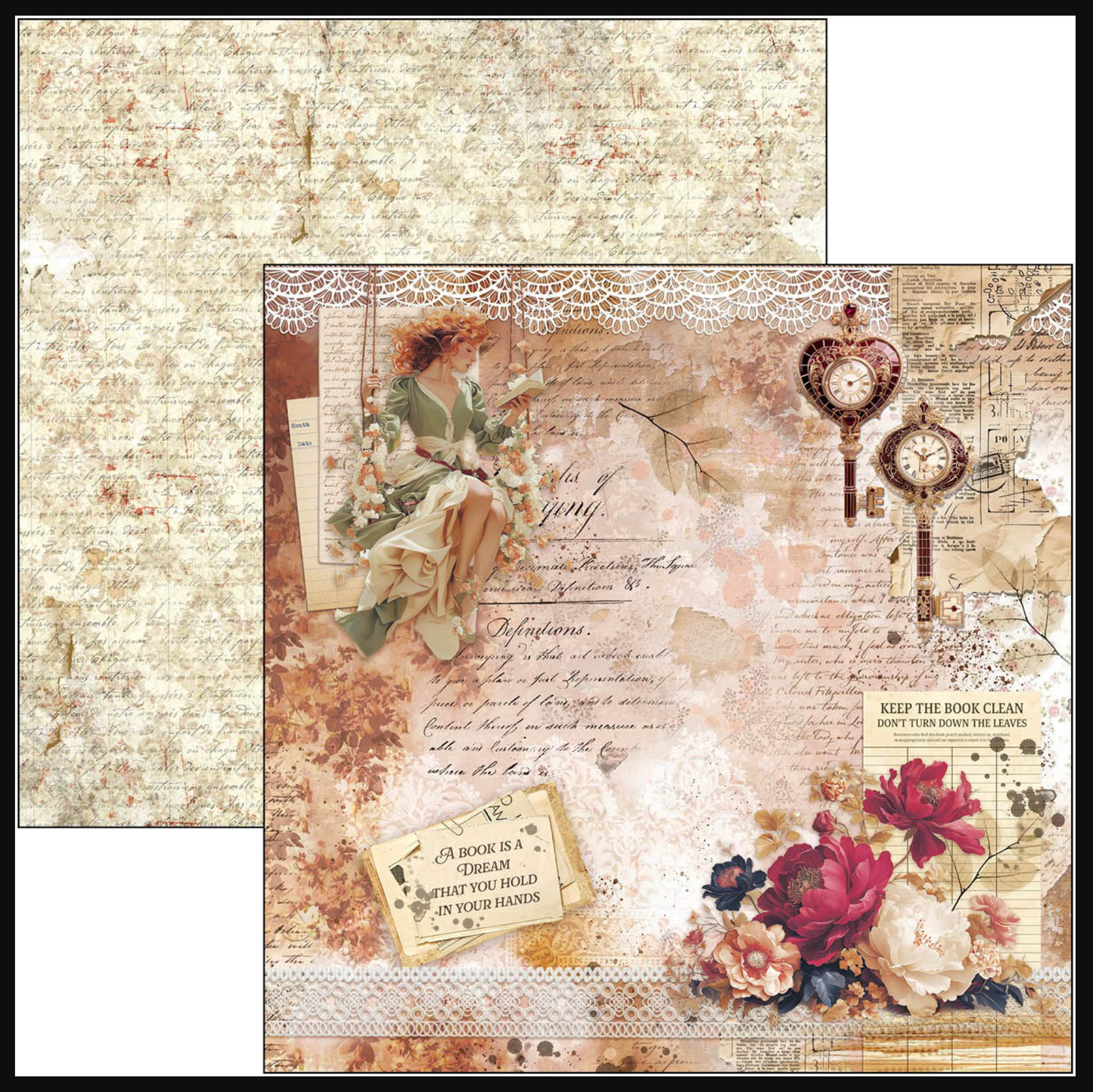 Ciao Bella Book Lovers Paper Pad 12"x12" 12/Pkg