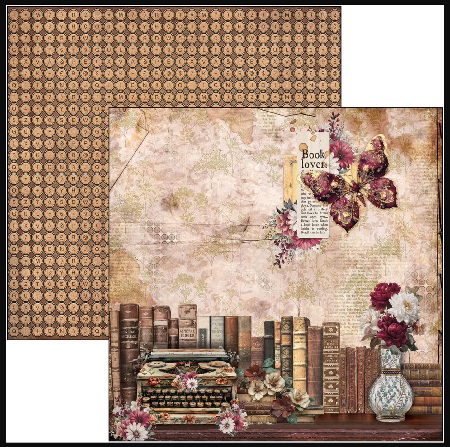 Ciao Bella Book Lovers Paper Pad 12"x12" 12/Pkg