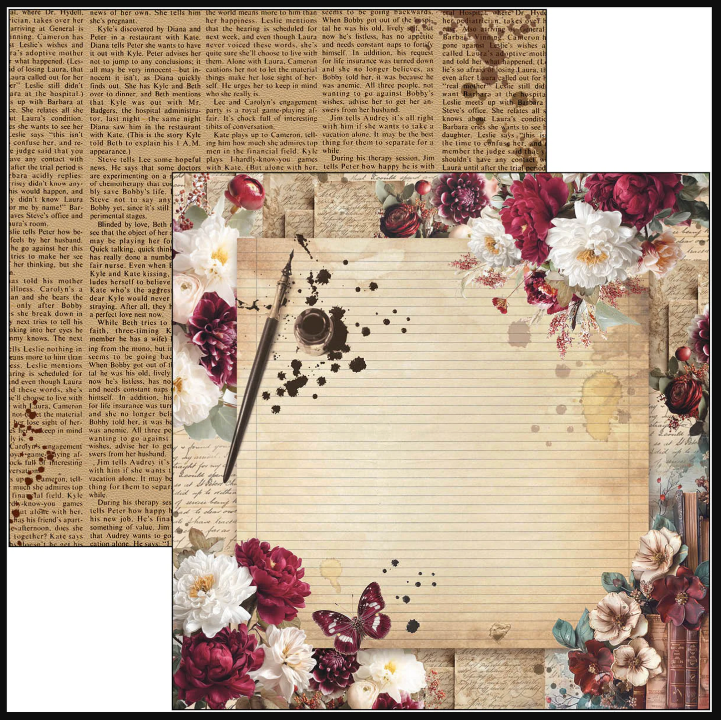 Ciao Bella Book Lovers Paper Pad 12"x12" 12/Pkg