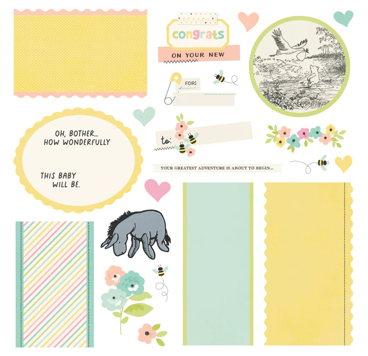 Simple Stories Say Cheese Classic Pooh Baby Simple Cards Card Kit